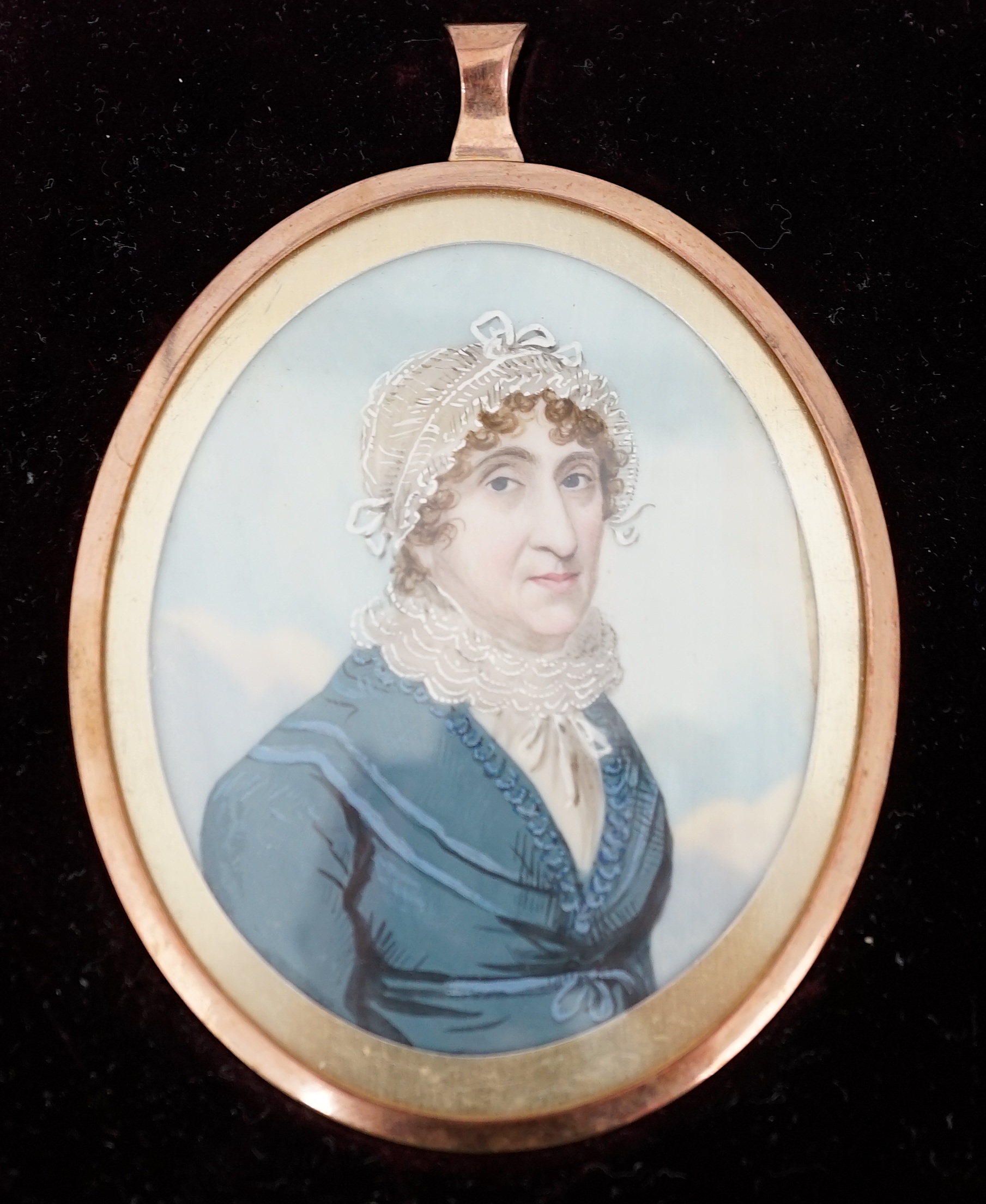 Frederick Buck (Irish, 1771-1840), set of four portrait miniatures - a mother and her sons, oil on ivory, 6.6 x 5.4cm. CITES Submission reference AJ33LJY4
